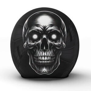 Der "Gaze" Motorradhelm aus unserer Manufaktur zeigt einen starrenden Totenkopf dar und ist ein Symbol der Unbeugsamkeit - Jetzt bestellen!