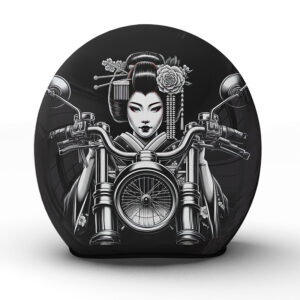 Der "Geisha" Helm verbindet traditionelle Eleganz mit der rohen Leidenschaft des Motorradfahrens - Jetzt bestellen!