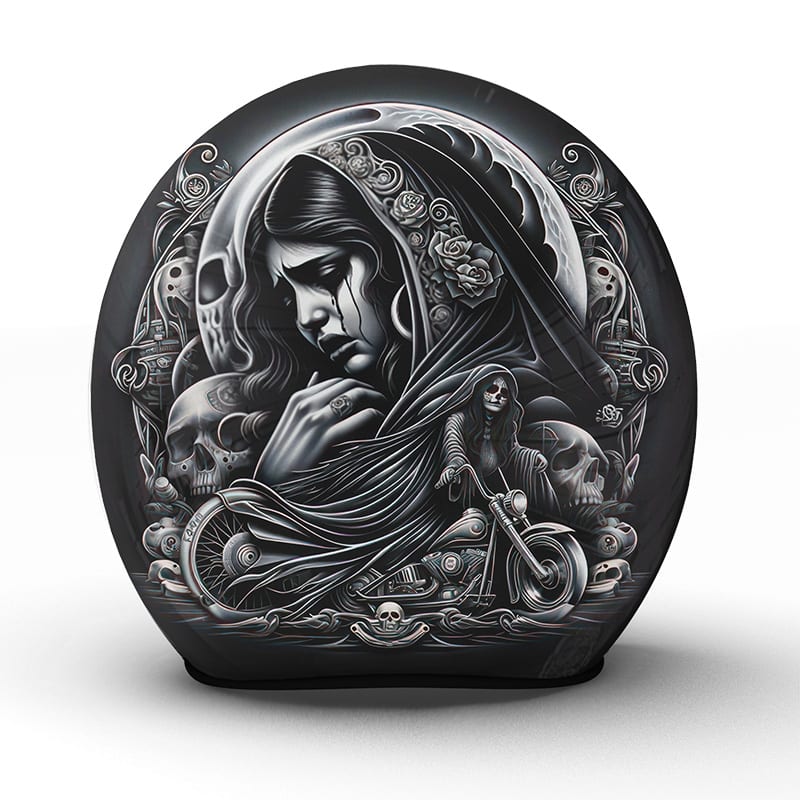 Der "Llorona" Helm ist ein meisterhaftes Beispiel für Handarbeit mit einem tiefgründigen Motiv der Trauer und Schönheit - Jetzt bestellen!