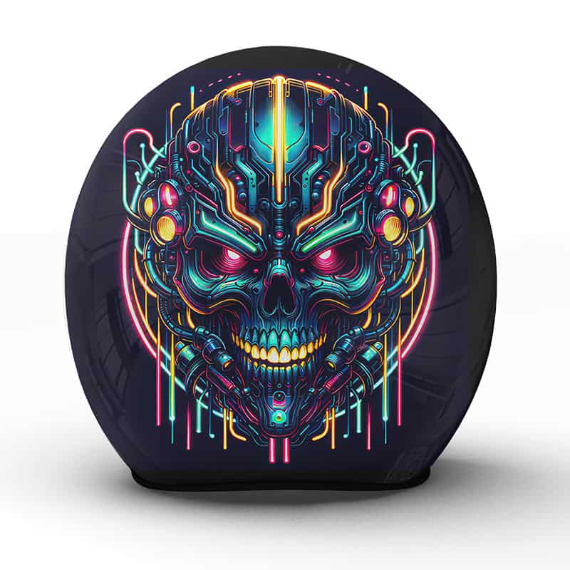 Der "Neon" Helm ist ein visionäres Totenkopf-Kunstwerk