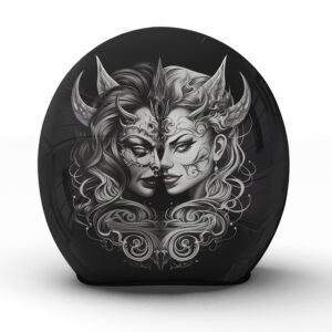 Der "Devilla" Motorradhelm verbindet künstlerische Eleganz mit wilder Stärke - Jetzt bestellen!