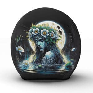 Der handgefertigte "Rusalka" Helm verzaubert mit seinem Bild einer nächtlichen Wassernymphe - Jetzt bestellen!