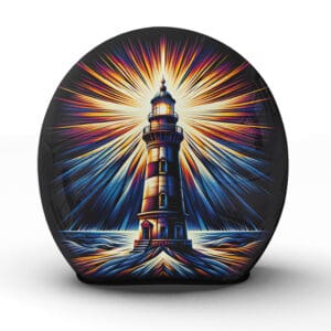 Der handgefertigte "Guidance" Helm mit inspirierendem Design dient dem Fahrer als Leuchtfeuer der Hoffnung und Orientierung - Jetzt bestellen!
