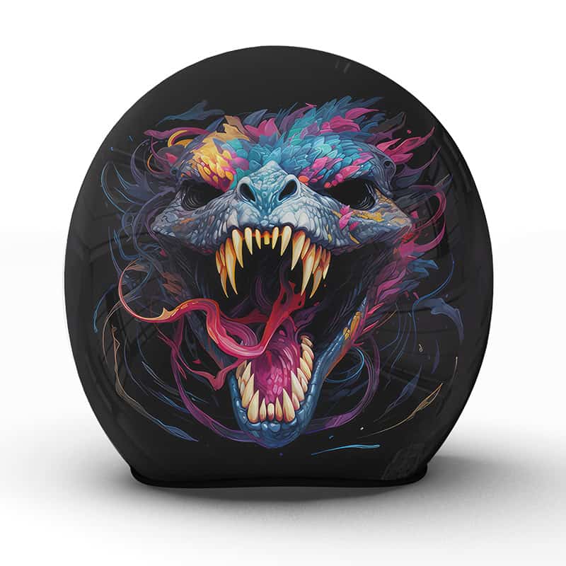 Der "Venom" Helm ist ein Kunstwerk aus unserer Manufaktur mit einem wilden und furchteinflößenden Drachen-Design - Jetzt bestellen!