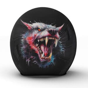 Der "Werewolf" Motorradhelm ist ein handgefertigtes Meisterwerk mit einem fesselnden Werwolf-Motiv - Jetzt bestellen!