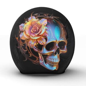 "Beauty" vereint in handgefertigter Präzision das robuste Symbol eines Totenkopfs mit der zarten Schönheit einer Rose - Jetzt bestellen!